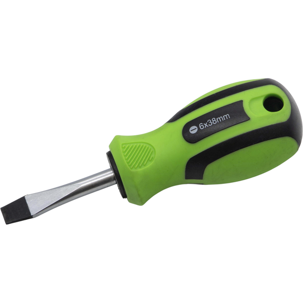 Sealey Slotted Screwdriver SL6 x 38mml (Black/Green)