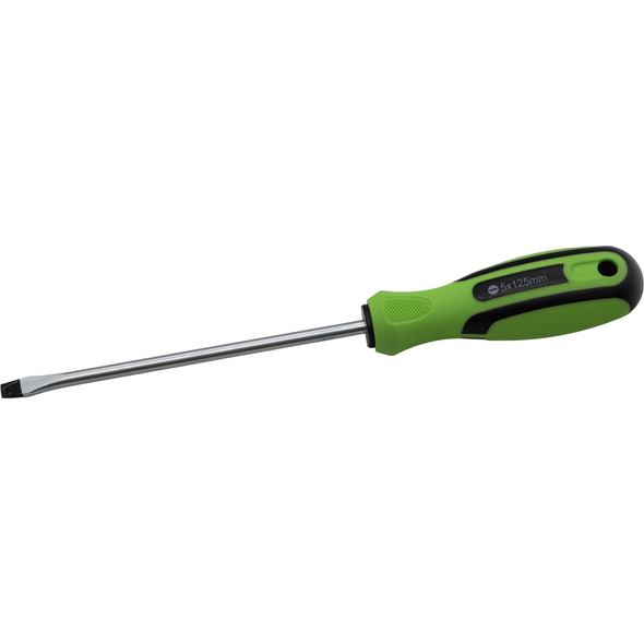 Sealey Slotted Screwdriver SL5 x 125mml (Black/Green)