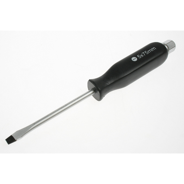 Sealey Screwdriver go-thr. slotted 5x75mm