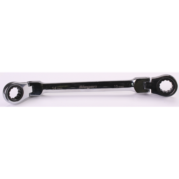 Sealey Flexi-Head Double Ring Spanner 14x15mm