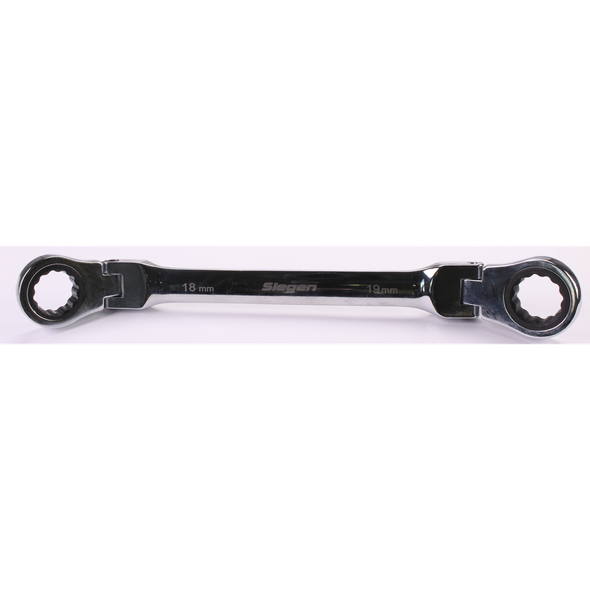 Sealey Flexi-Head Double Ring Spanner 18x19mm