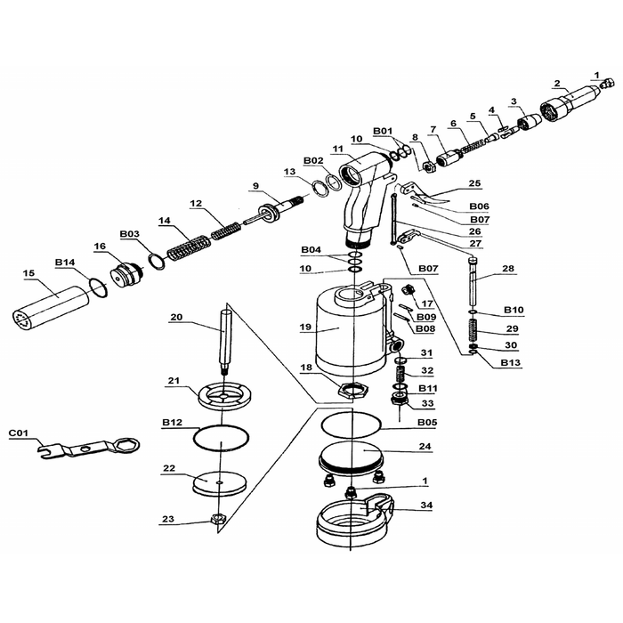 Sealey Air Piston Lock Nut