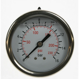 Sealey Gauge 230psi, 65mm od, rear mounting SAC7110140000