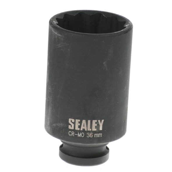 Sealey 1/2"dr.impact hub nut socket 36mm (12pt)