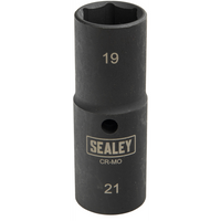 Sealey 1/2"Dr Deep Impact Socket 80mm Double Ended 19-21mm SX1820.02