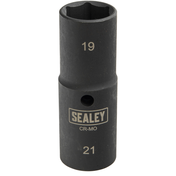Sealey 1/2"Dr Deep Impact Socket 80mm Double Ended 19-21mm