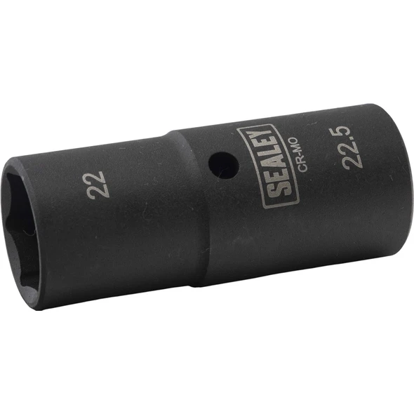 Sealey 1/2"Dr Deep Impact Socket 80mm Double Ended 22-22.5mm