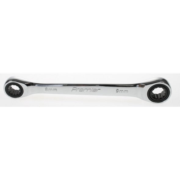 Sealey Micro-lock ratchet dbl ring spanner (8x9) (lsa)