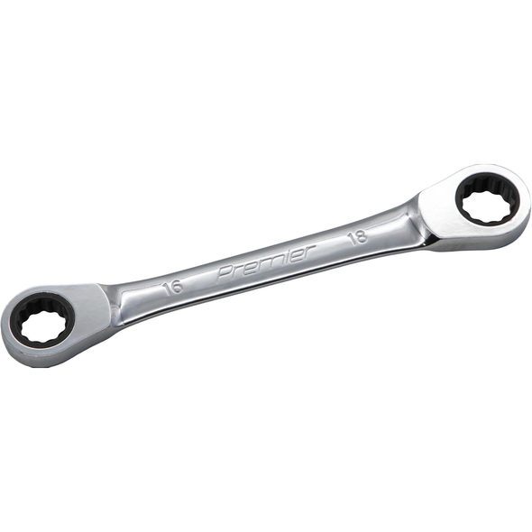 Sealey Micro-lock ratchet dbl ring spanner (16x18)
