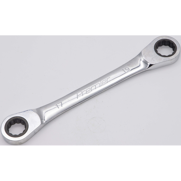 Sealey Micro-lock ratchet dbl ring spanner (17x19)