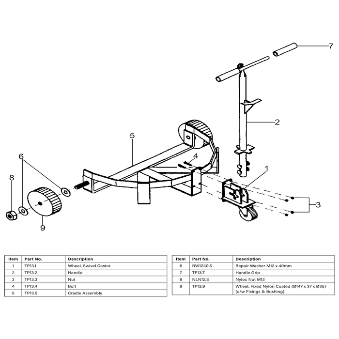 Sealey Wheel,fixed (147x18x38)