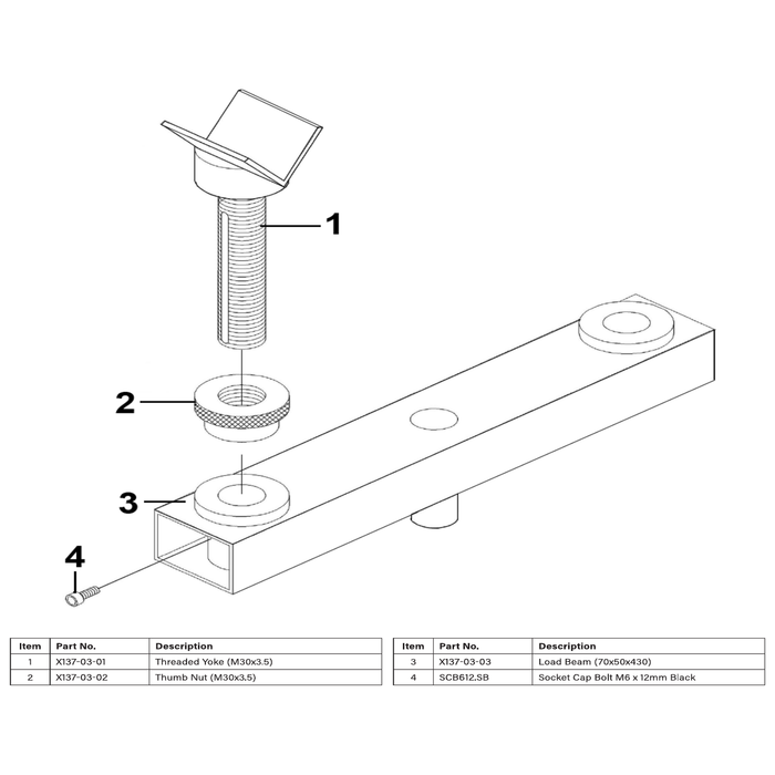 Sealey Threaded yoke (m30x3.5)