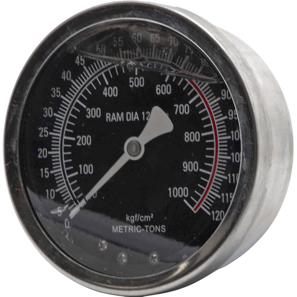 Sealey Gauge 1000Kgf/Cm2 120Tonnes 110mm Od Rear Fitting