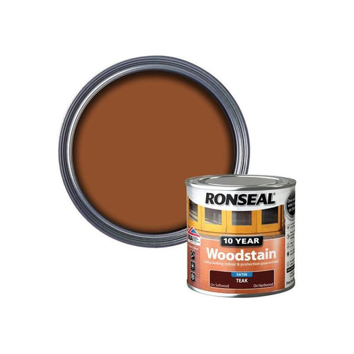 Ronseal 10 Year Woodstain Teak 250ml Ronseal - Town Tools