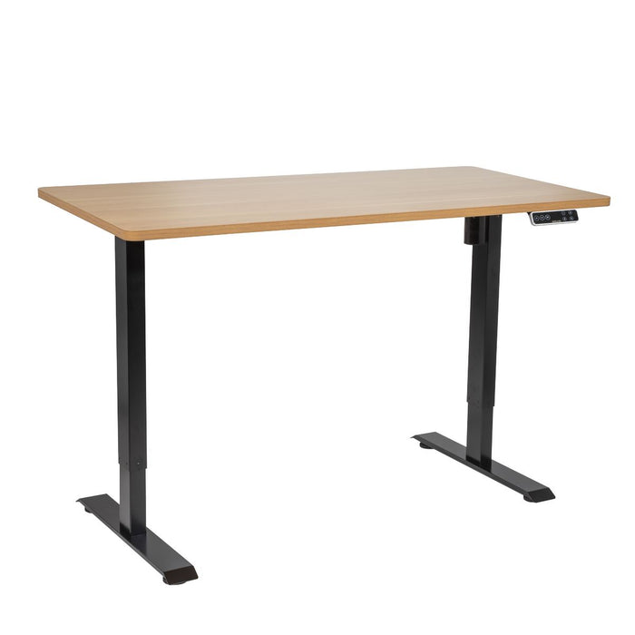 Dellonda Oak Electric Height Adjustable Standing Desk with Memory 1400 x 700mm