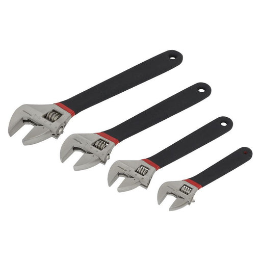 Sealey Adjustable Wrench Set 4pc Ni-Fe Finish AK9935 Sealey - Town Tools 