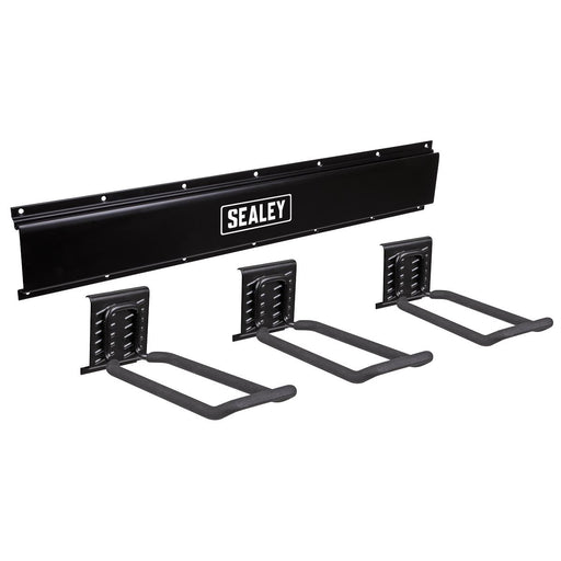 Sealey Wall Mounting 3 Closed End Hook Storage Rail APHKIT7 Sealey - Town Tools 