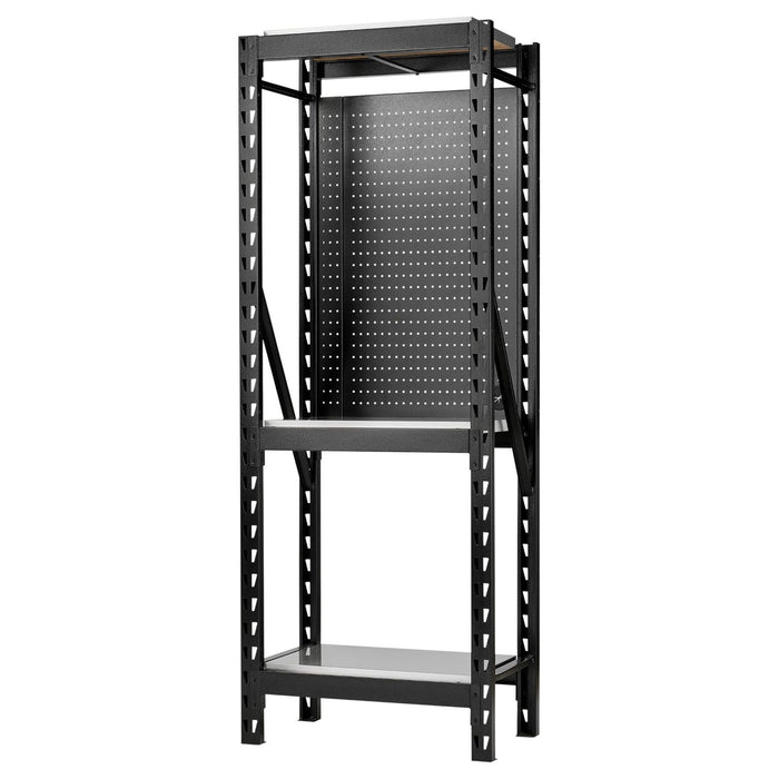Bunker 17 Piece Modular 3 Tier Racking with Stainless Steel Shelving and Pegboards, 750mm Draper - Town Tools