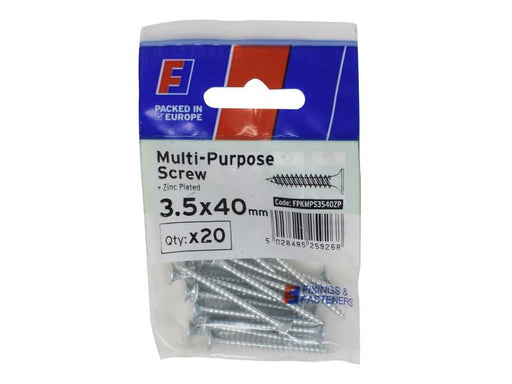 ForgeFix Multi-Purpose Pozi Screw CSK ST ZP 3.5 x 40mm ForgePack 20 ForgeFix - Town Tools