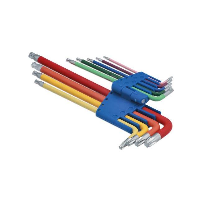 Colour Code 7873 Laser Colour Coded Star Key Set - Ball End 9pc 7873 — Town Tools