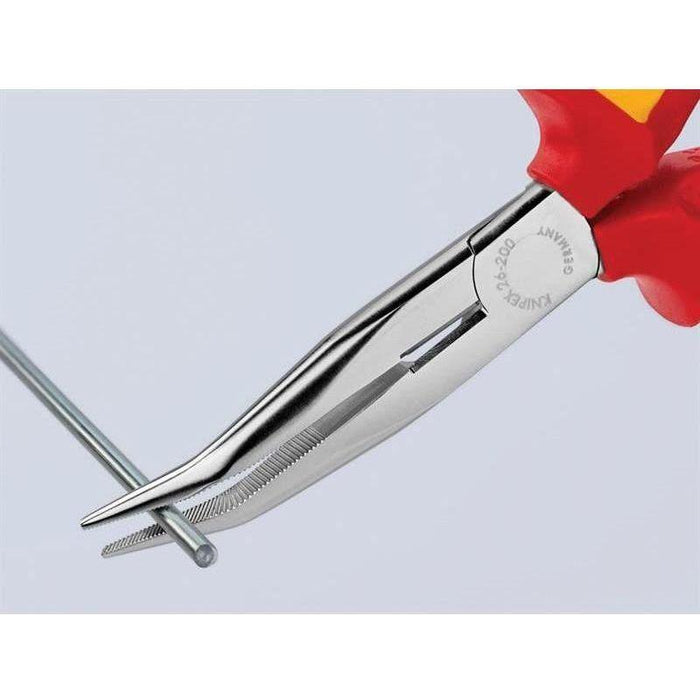 Knipex VDE Long Bent Snipe Nose Side Cutting Pliers 200mm Knipex - Town Tools