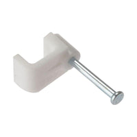 Forgefix Cable Clip Flat White 1.00mm Box 100