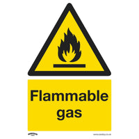 Sealey Warning Safety Sign Flammable Gas Rigid Plastic SS59P1