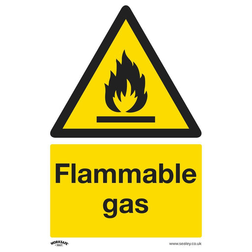 Sealey Warning Safety Sign Flammable Gas Rigid Plastic SS59P1 Sealey - Town Tools 