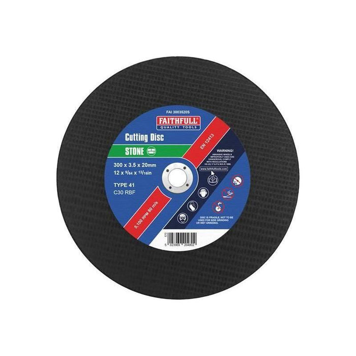 Faithfull Stone Cut Off Disc 300 x 3.5 x 20mm Faithfull - Town Tools