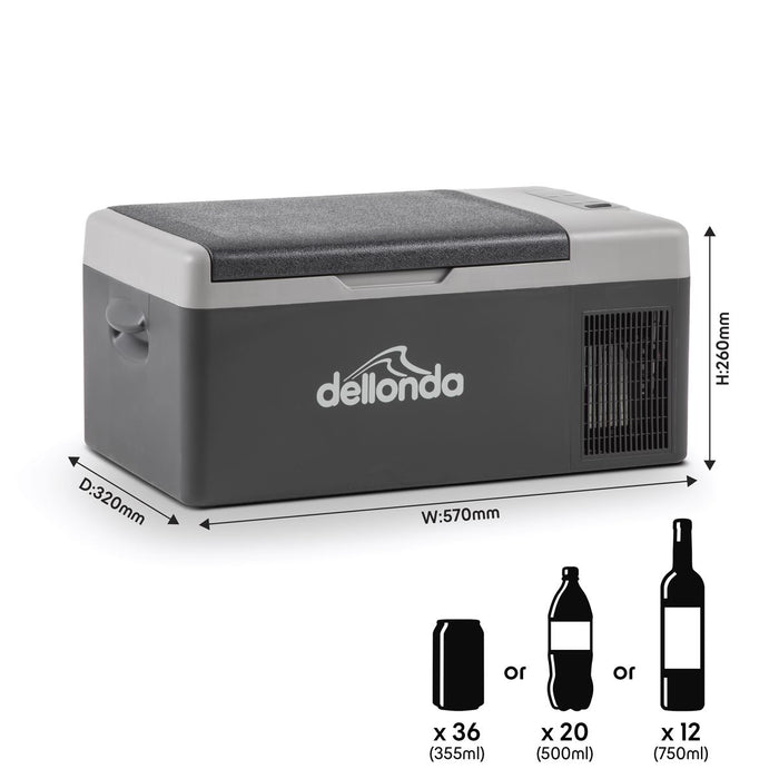 Dellonda Portable Fridge Freezer/Cool Box with LED Display 15L DL12