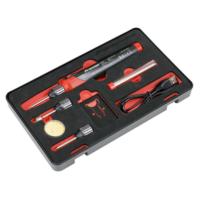 Sealey Lithium-ion Rechargeable Soldering Iron Kit 30W SDL11 Sealey - Town Tools 