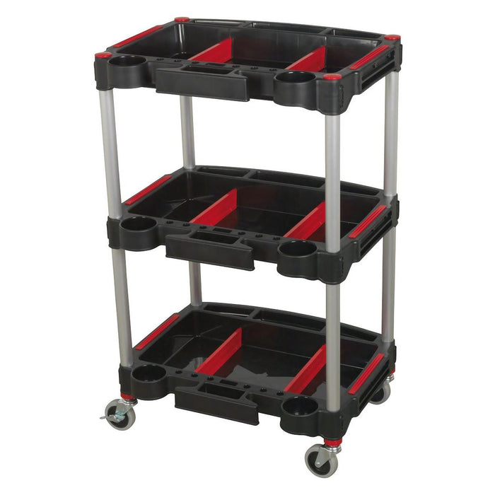 Sealey Workshop Trolley 3-Level Composite with Parts Storage CX313