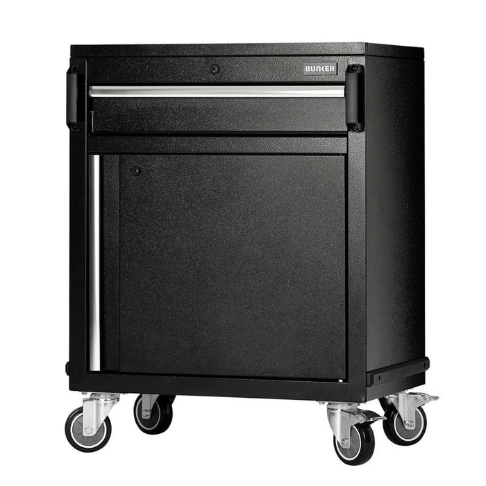 BUNKER Modular Power Tool Mobile Cabinet, 1 Drawer, 1 Door, 646mm - MS400-PTT