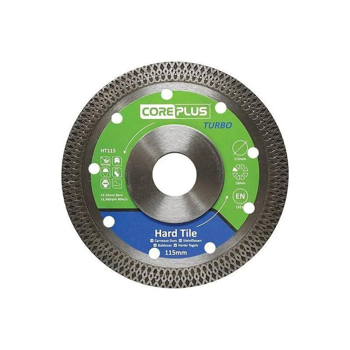 Coreplus HT115 Hard Tile Turbo Diamond Blade 115mm CorePlus - Town Tools