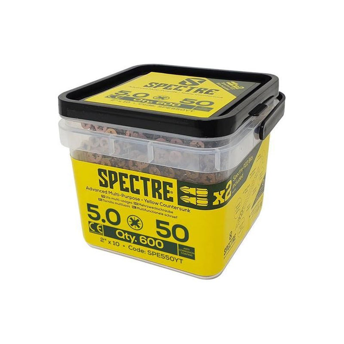 Forgefix Spectre™ Pozi Compatible Wood Screw CSK ZYP 5.0 x 50mm Tub 600 ForgeFix - Town Tools