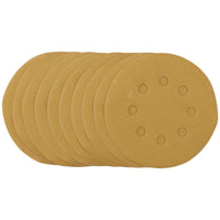 Draper Gold Sanding Discs with Hook & Loop, 125mm, 240 Grit (Pack of 10) 58340