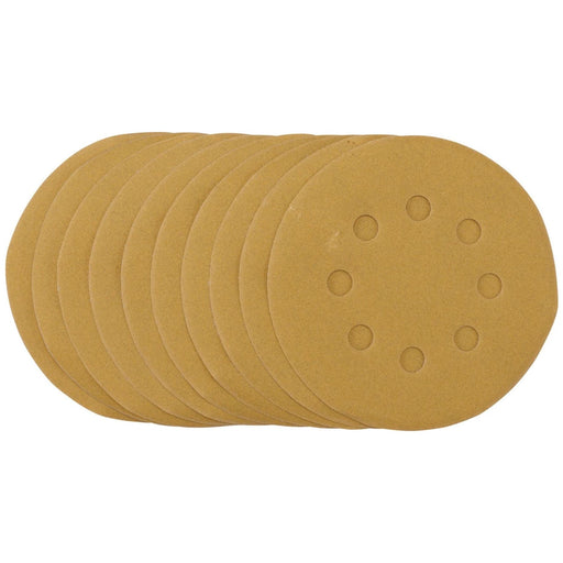 Draper Gold Sanding Discs with Hook & Loop, 125mm, 240 Grit (Pack of 10) 58340 Draper - Town Tools 