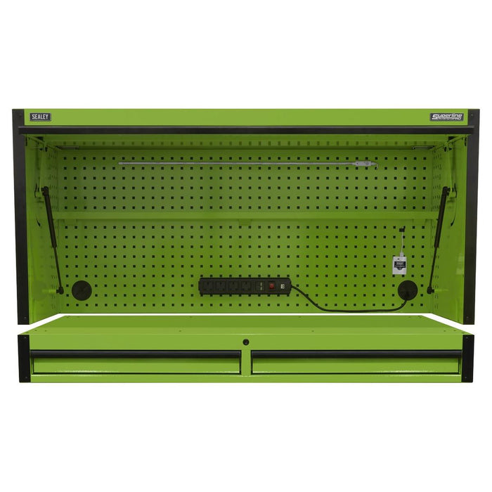 Superline Pro Superline PRO Black Edition Top Hutch & 2 Drawer Riser 1549mm Superline Pro - Town Tools 