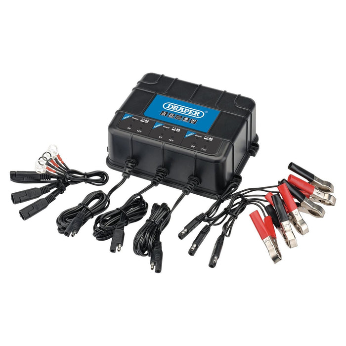 Draper 6/12V 3 Bank Charger Station 53172