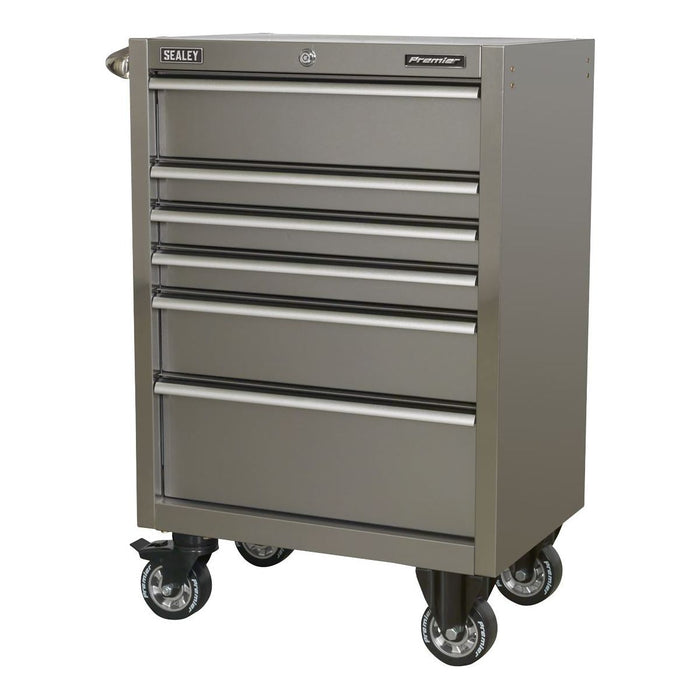 Sealey Rollcab 6 Drawer 675mm Stainless Steel Heavy-Duty PTB67506SS Sealey - Town Tools 