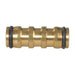Faithfull Brass 2-Way Hose Coupling 12.5mm (1/2in) Faithfull - Town Tools