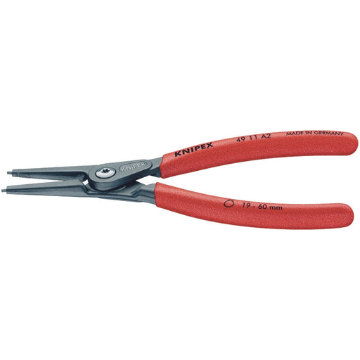 Draper Knipex 49 11 A2 180mm External Straight Tip Circlip Pliers, 19 - 60mm Cap Draper - Town Tools 