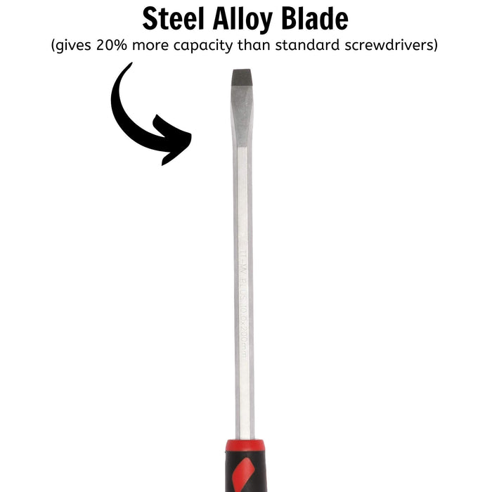 Teng Tools Flat Screwdriver 1.6 x 10.0 x 200mm XL Hex Shaft Teng Tools - Town Tools 