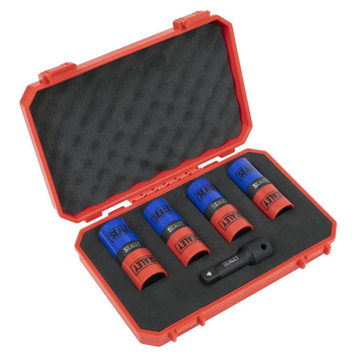 Sealey Alloy Wheel Double Ended Impact Socket Set 1/2"Sq Drive 5pc SX1820S Sealey - Town Tools 