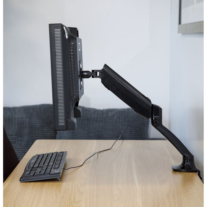 Dellonda Adjustable Single Monitor Arm with 360 Rotation - Black DH24