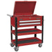 Sealey Heavy-Duty Mobile Tool & Parts Trolley 2 Drawers & Lockable Top Red Sealey - Town Tools 