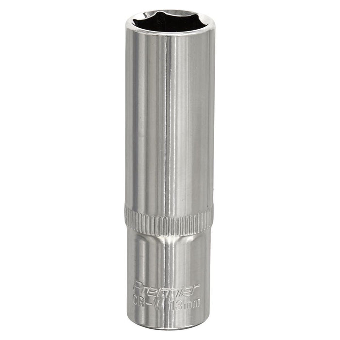 Sealey WallDrive Socket 13mm Deep 3/8"Sq Drive Fully Polished SP3813D Sealey - Town Tools 