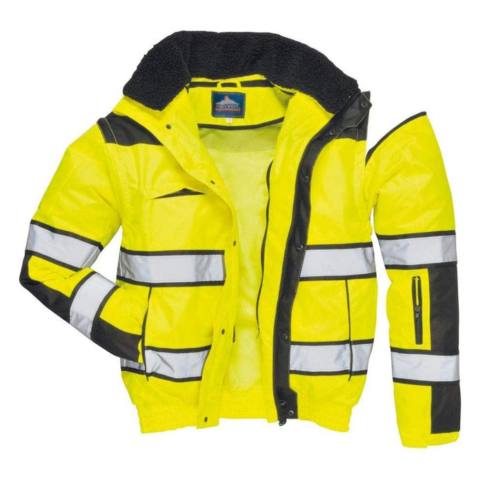 Portwest Hi-Vis Bomber Jacket - Yellow/Black - Large Portwest - Town Tools 