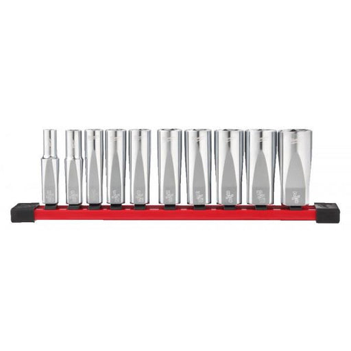 Milwaukee 3/8In. Drive 10Pc Imperial Deep Chrome Socket Set -10Pc Milwaukee - Town Tools 