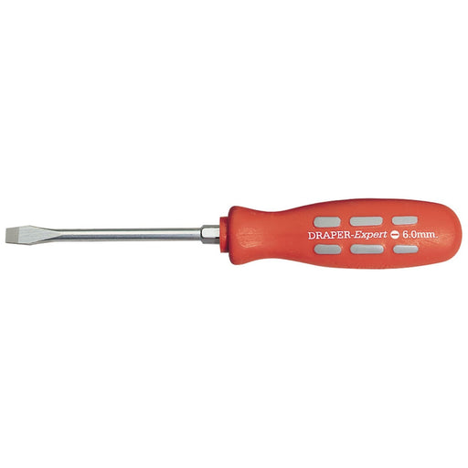 Draper Plain Slot Flared Tip Mechanic's Screwdriver, 100 x 6mm (Sold Loose) Draper - Town Tools 